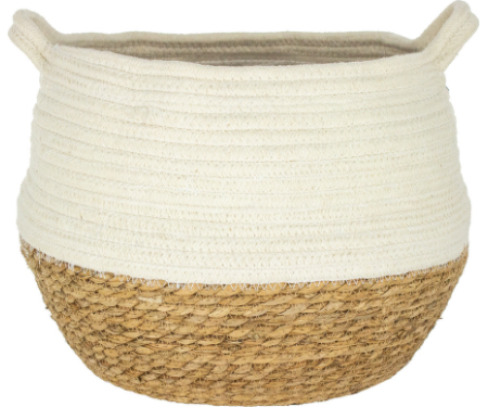 Cable Basket in Oatmeal, 10"