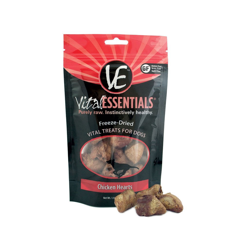 Vital Essentials&reg; Chicken Hearts Freeze-Dried Dog Treat, 1.9 oz.
