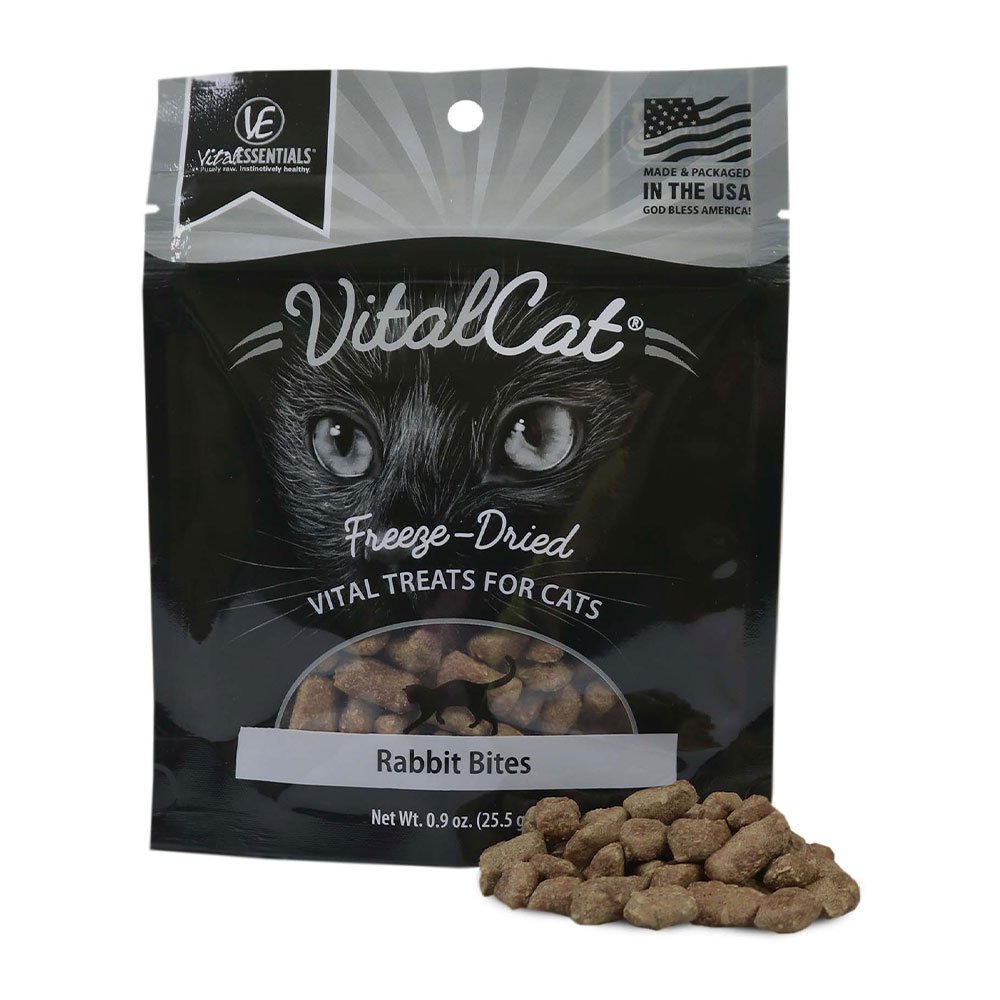 Vital Essentials0 Freeze-Dried Rabbit Bites Cat Treat, .9 oz.