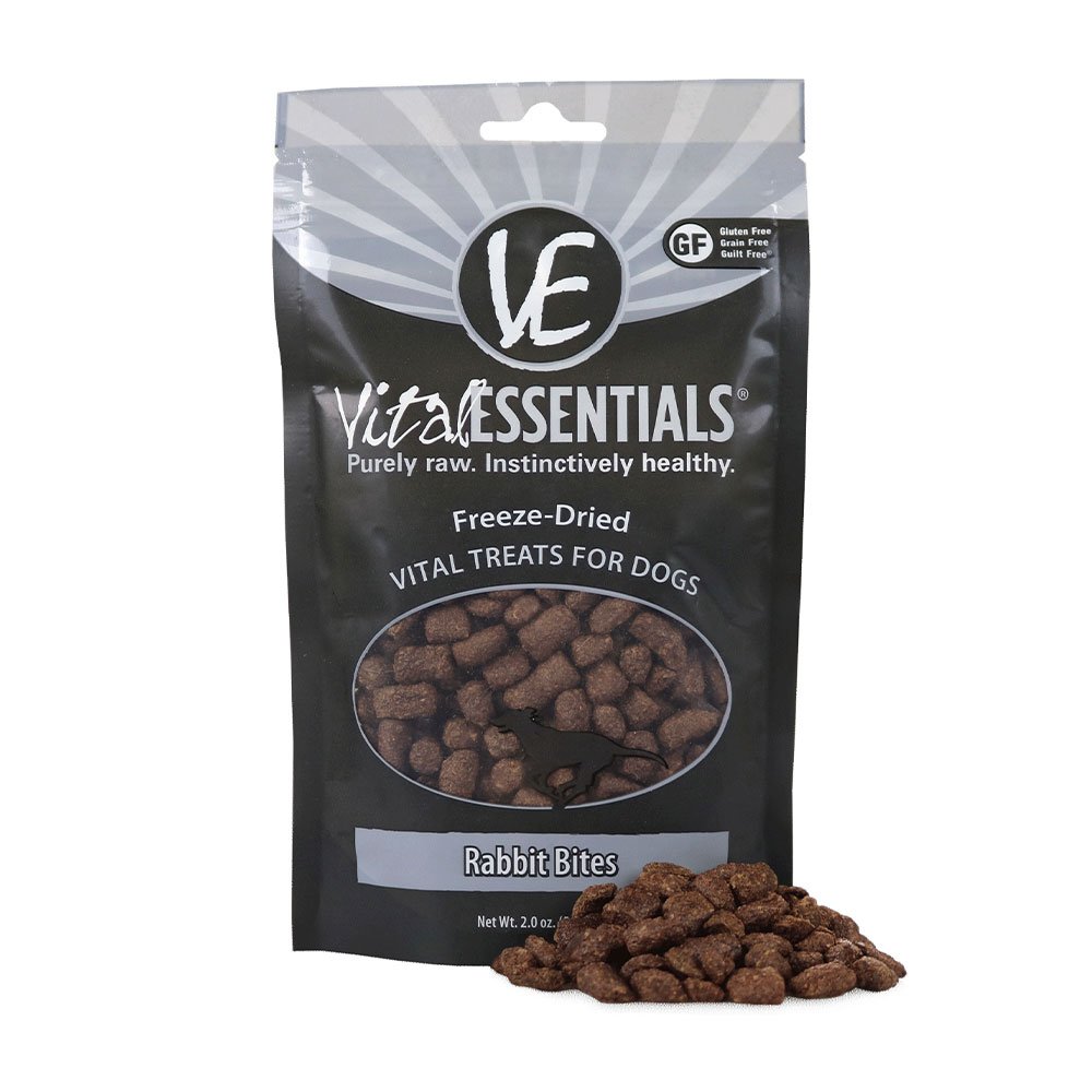 VITAL ESSENTIALS&Acirc;&reg; RABBIT BITES FREEZE-DRIED DOG TREAT, 2 OZ.