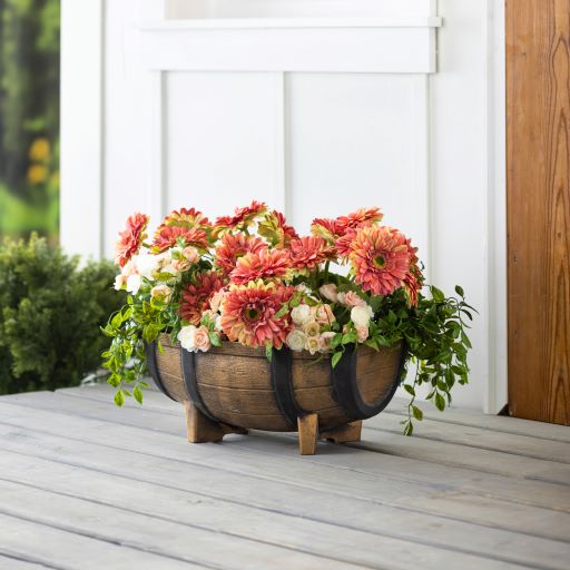 Whiskey Barrel Planter, 16"