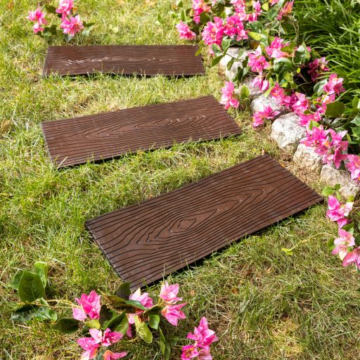 Recycled Rubber Wood Look Plank , Set of 3