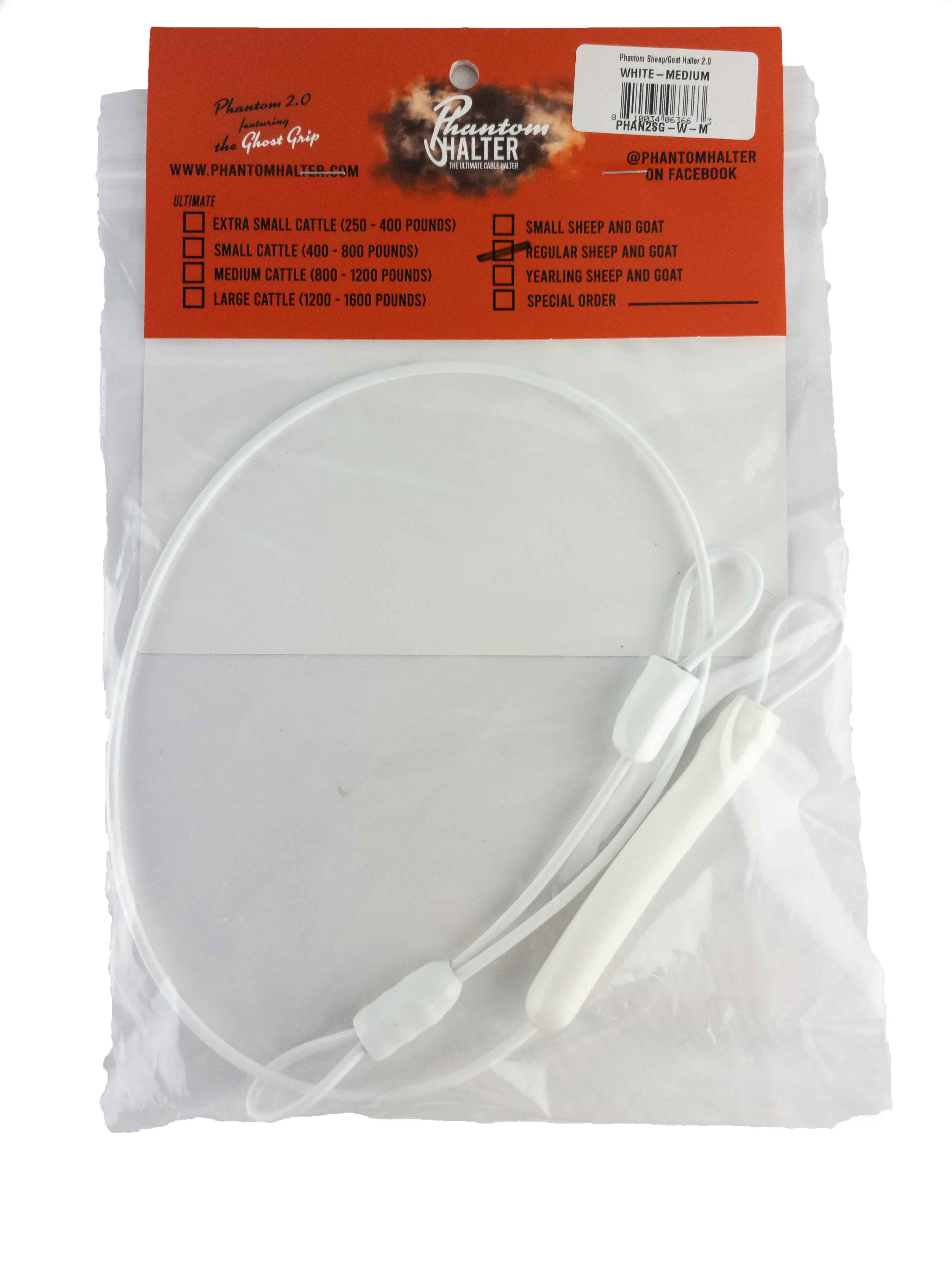 Phantom Sheep & Goat Cable Halter, M, White