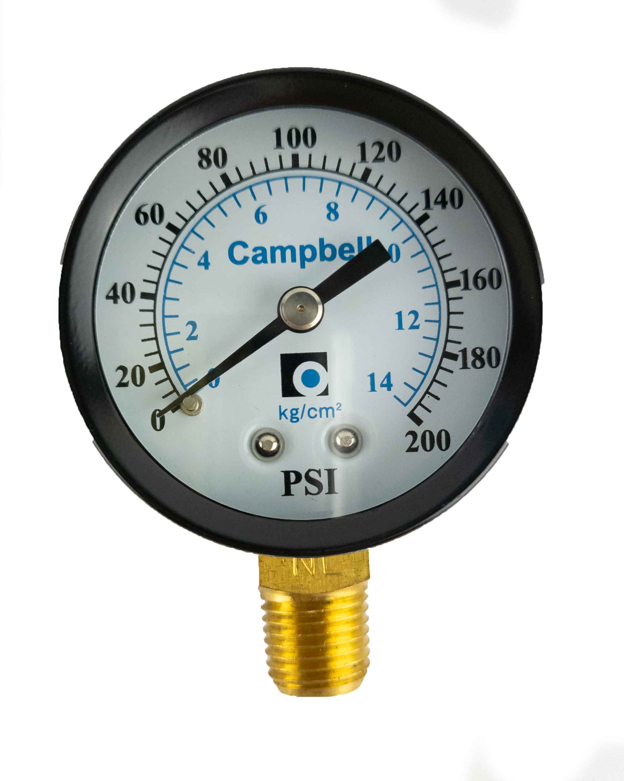 Pressure Gauge, 200 lb.