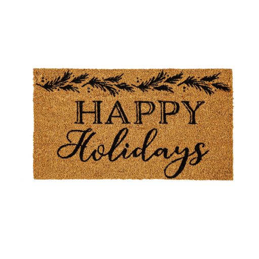 Happy Holidays Coir Mat