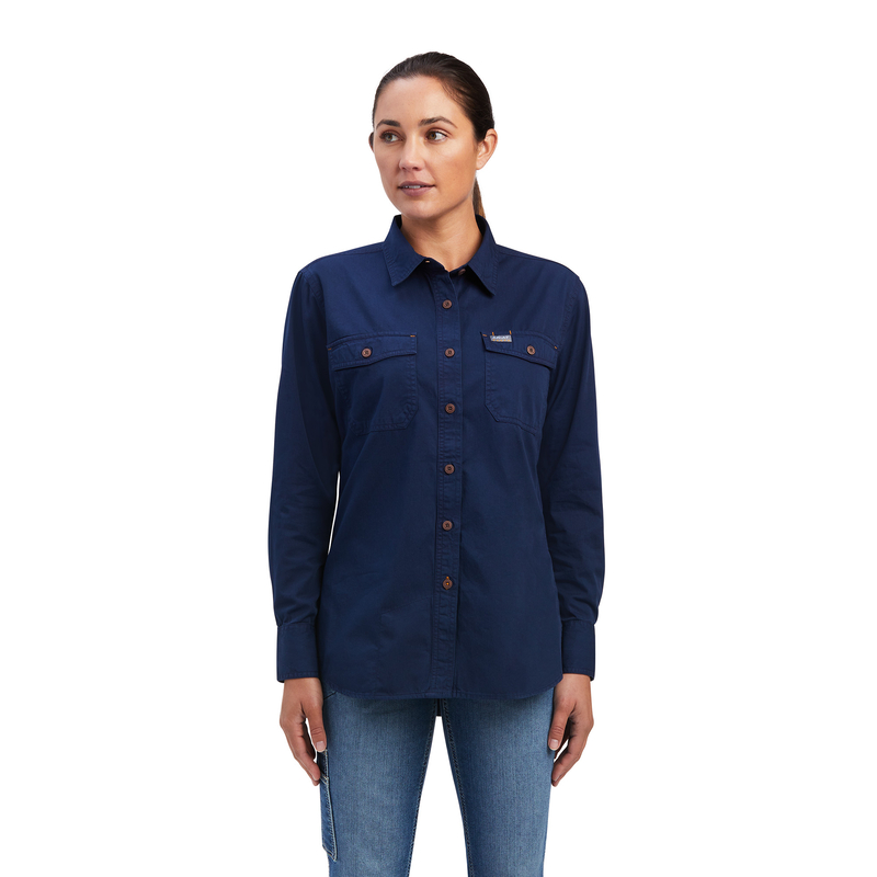 Ariat Rebar Women's Long Sleeve Navy Work Shirt