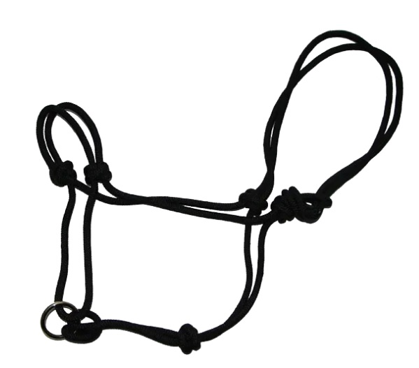 Rope Halter with Ring, Black