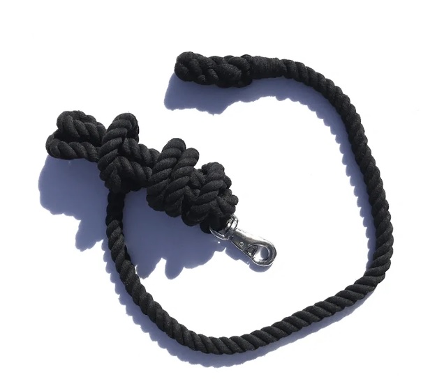 Cotton Lead Rope, Black, 10'