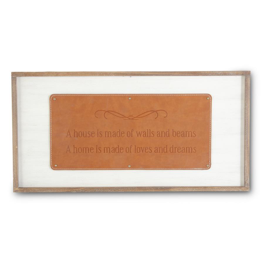 Wood & Leather Wall Sign