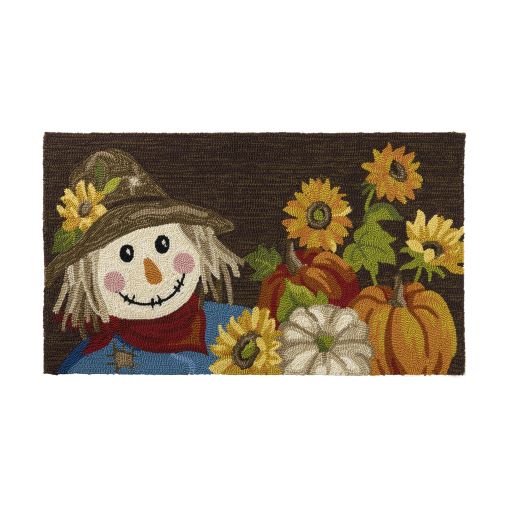 INDOOR OUTDOOR HOOKED SCARECROW RUG, 24" X 42"