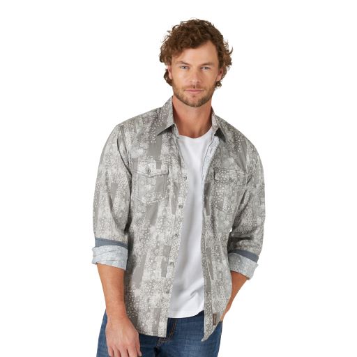 Wrangler Retro Premium Grey Long Sleeve Shirt