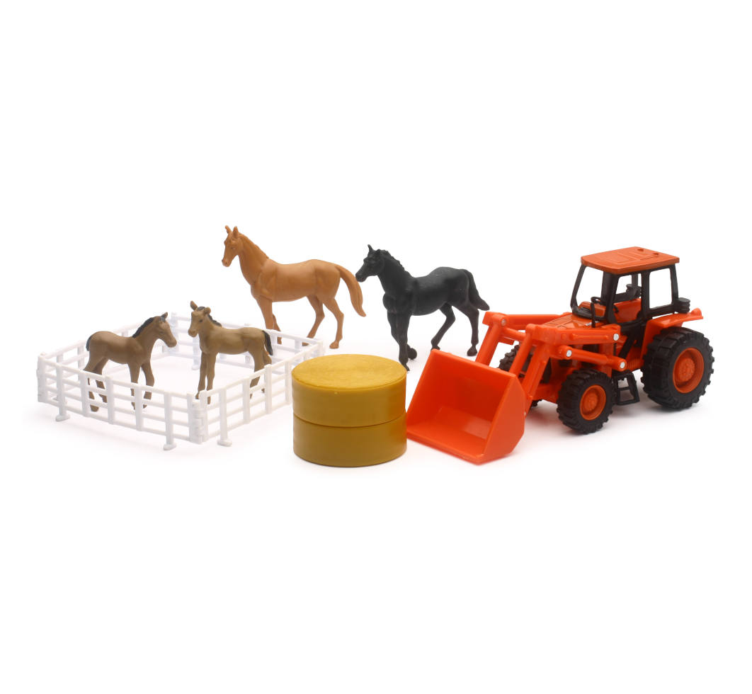 Kubota Farm Tractor with Horses