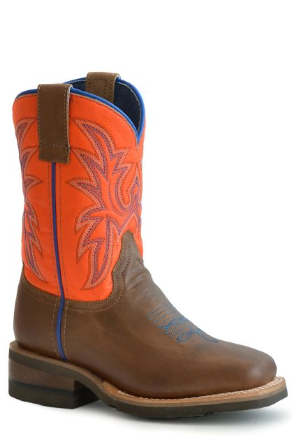 Roper Big Boys' Orange/Tan Western Boot