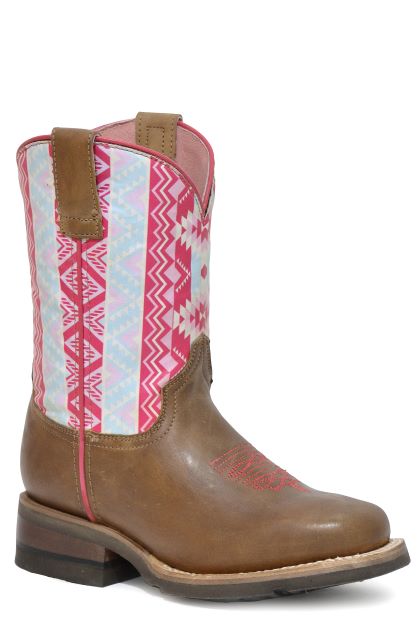 Roper Big Girls' Pink Aztec Western Boot