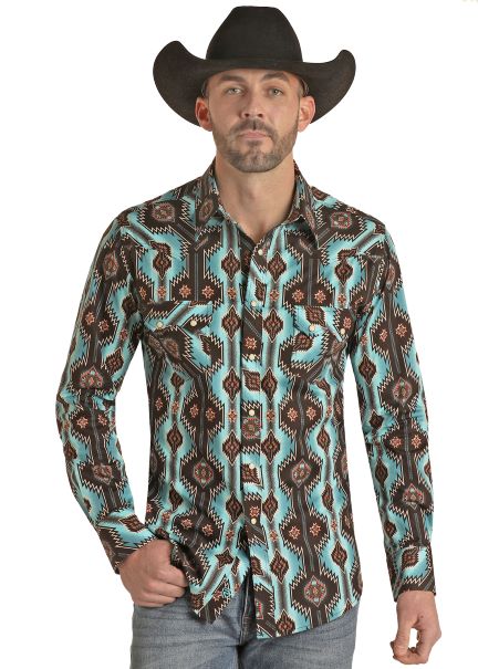 Rock & Roll Men's Aztec Poplin Shirt