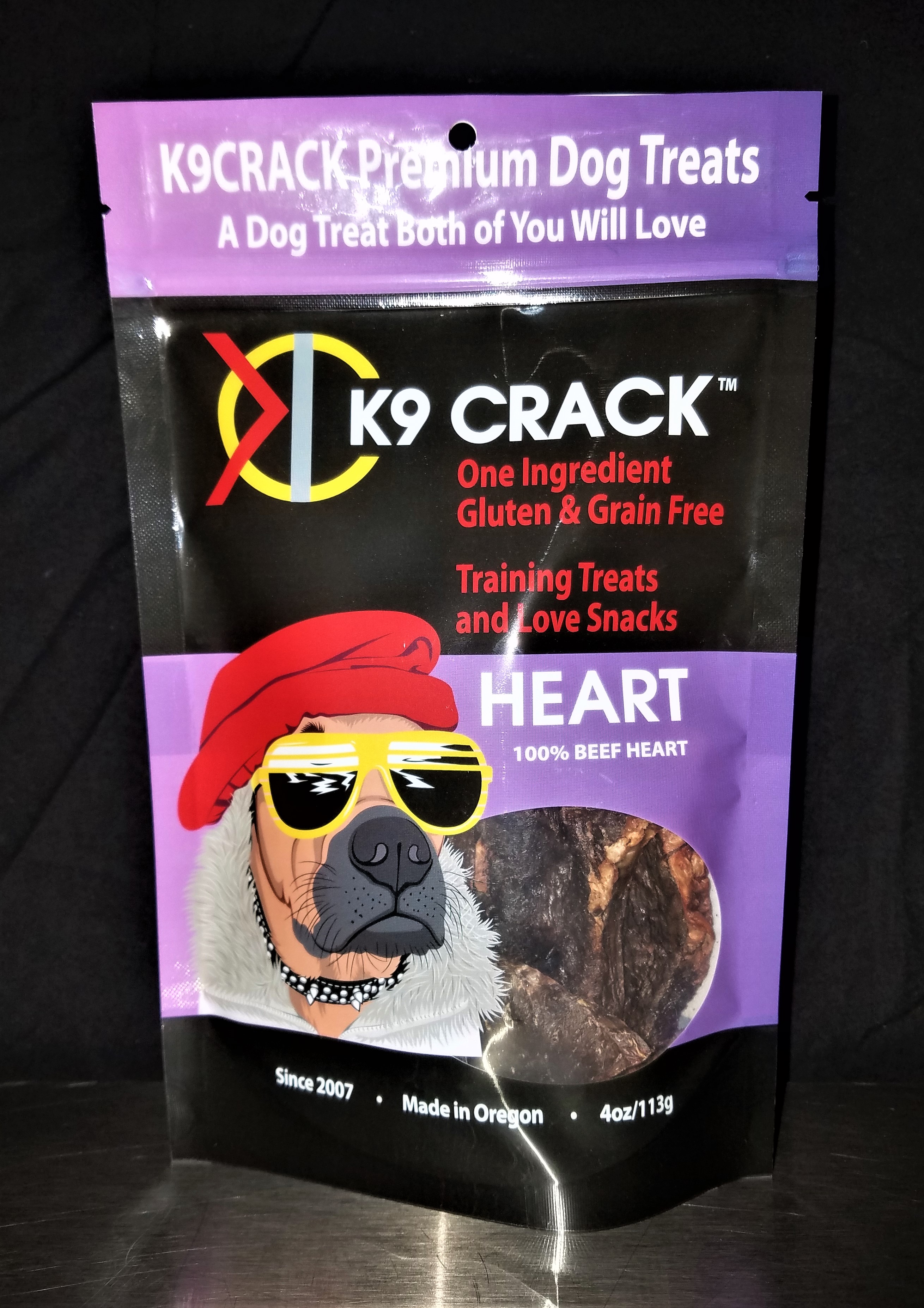 K9 Crack Beef Heart, 4 oz.