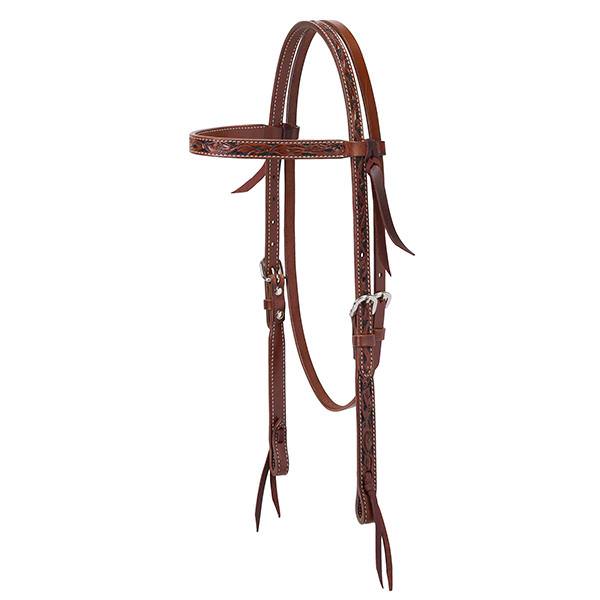 Weaver Leather Carved Chestnut Headstall