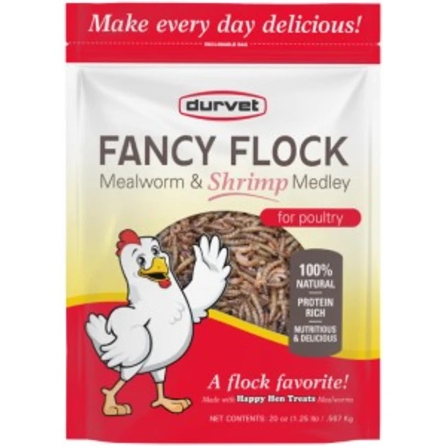 FANCY FLOCK MEALWORM & SHRIMP, 20OZ