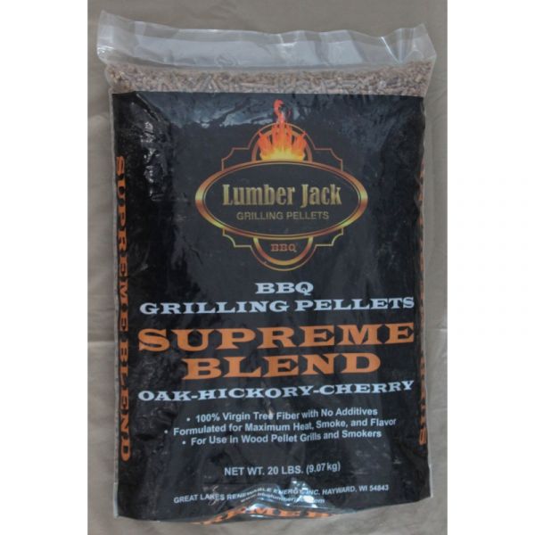 Lumberjack Supreme Blend BBQ Pellet, 20lb Bag.