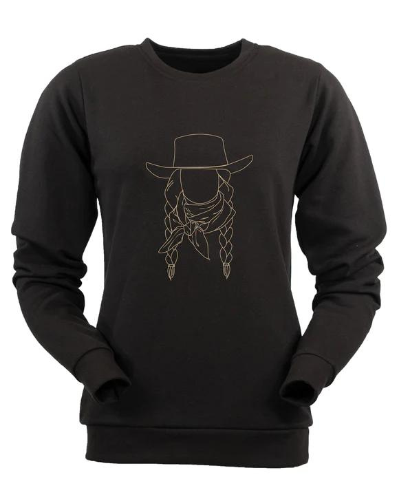 Outback Wmns Blk Cowgirl Crew