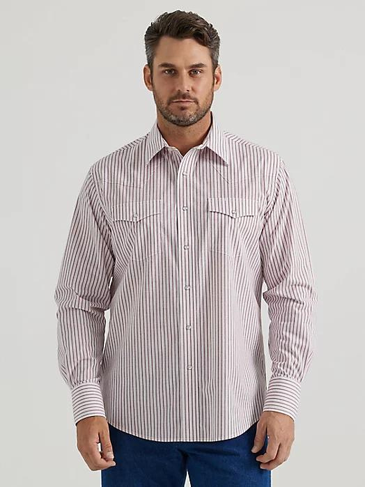 Wrangler Men's Long Sleeve Stripe Shirt
