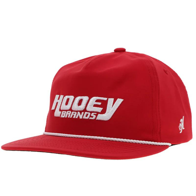 HOOEY WHITE KNUCKLE RED TRUCKER HAT WITH WHITE STITCHING - OSFA