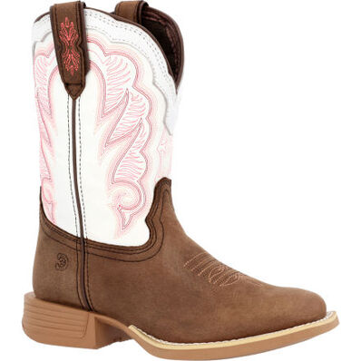 Durango Lil' Rebel Pro Little Kid's Trail Brown and White Western Boot