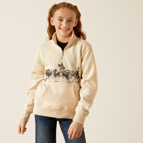 Ariat Girls Pasture 1/4 Zip Sweatshirt