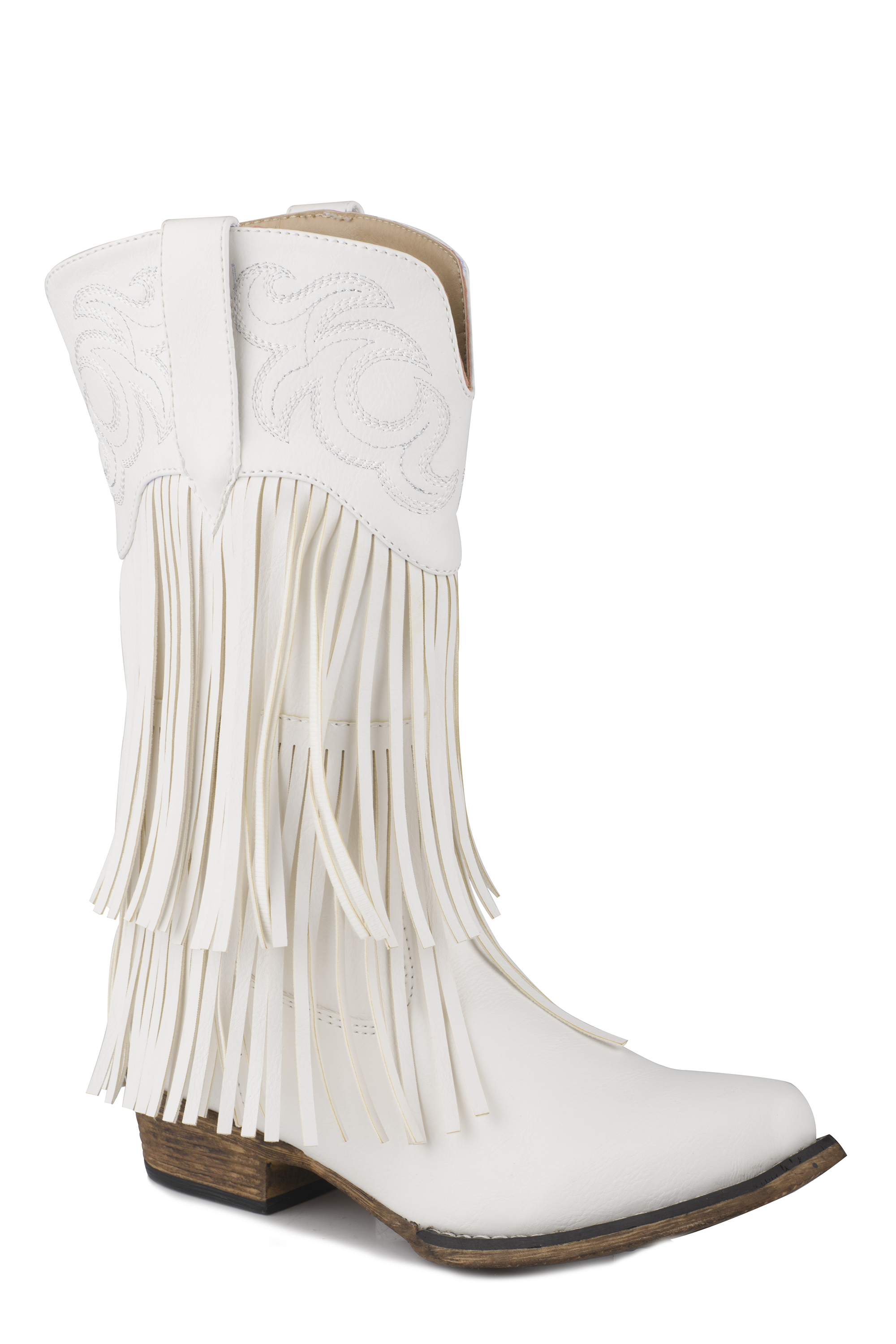 Roper Girl's Western White Fringe Boot