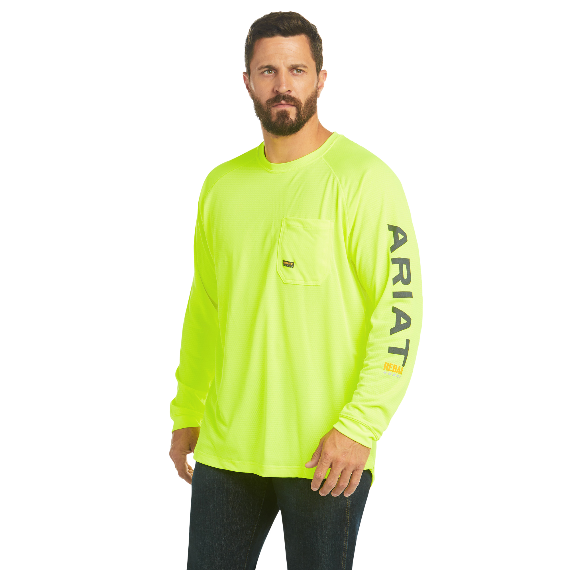 Ariat Men's Rebar Heatfighter T-Shirt - Neon Lime