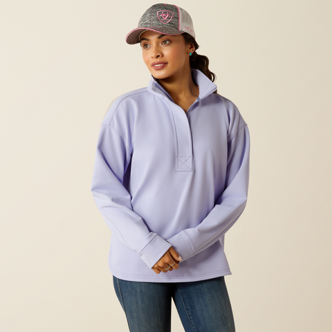 Ariat Women's Breeze Logo 1/2 Zip Sweatshirt - Sweet Lavender