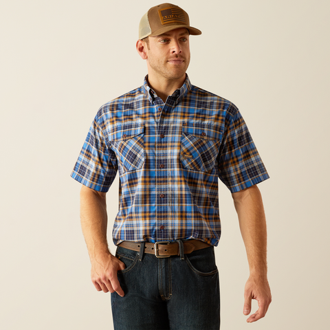 Ariat Men's Rebar Made Tough Durastretch Work Shirt - Strong Blue