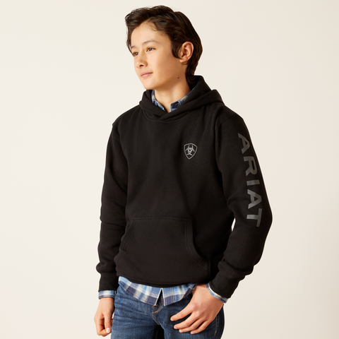 ARIAT YOUTH BOYS BLACK LOGO HOODIE