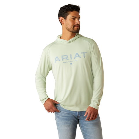 Ariat Men's Rebar Sunblocker Craft Hooded Tshirt - Laurel Green