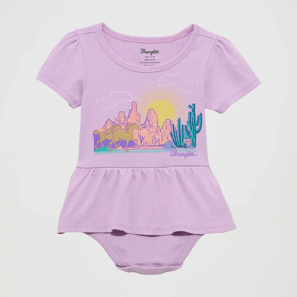 Baby Girl's Short Sleeve Logo Skirted Bodysuit