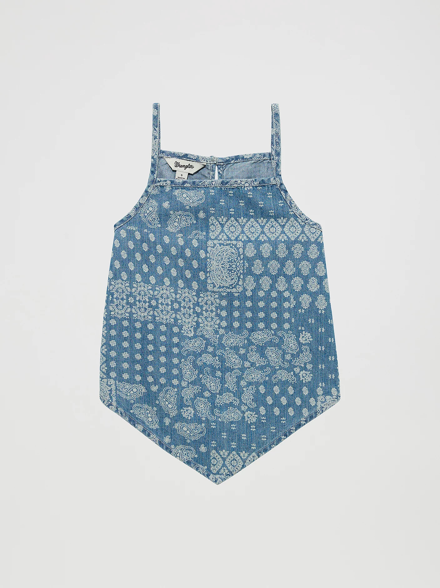 Wrangler Girl's Hankerchief Hem Trapeze Tank in Denim