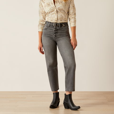 ARIAT WOMEN'S ULTRA HIGH RISE JAZMINE TOMBOY RELAXED STRAIGHT LEG JEANS -