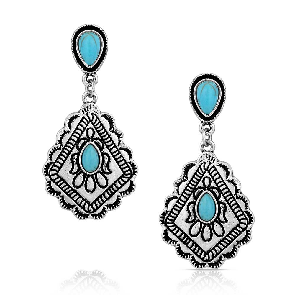 ATTITUDE JEWELRY SAY NO MORE TURQUOISE DANGLE EARRINGS