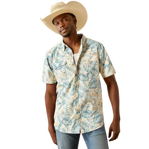 Ariat Men's Venttek Outbound Fitted Shirt - Khaki Palm Print