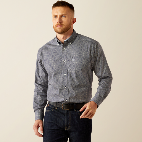 Ariat Men's Wrinkle Free Douglas Classic Fit Shirt - Dark Blue