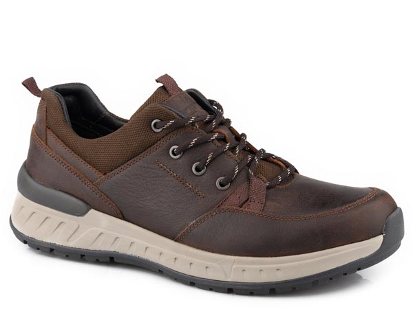 Roper Men's Mickey Brown Oiled Leather Lace Up Casual Shoe