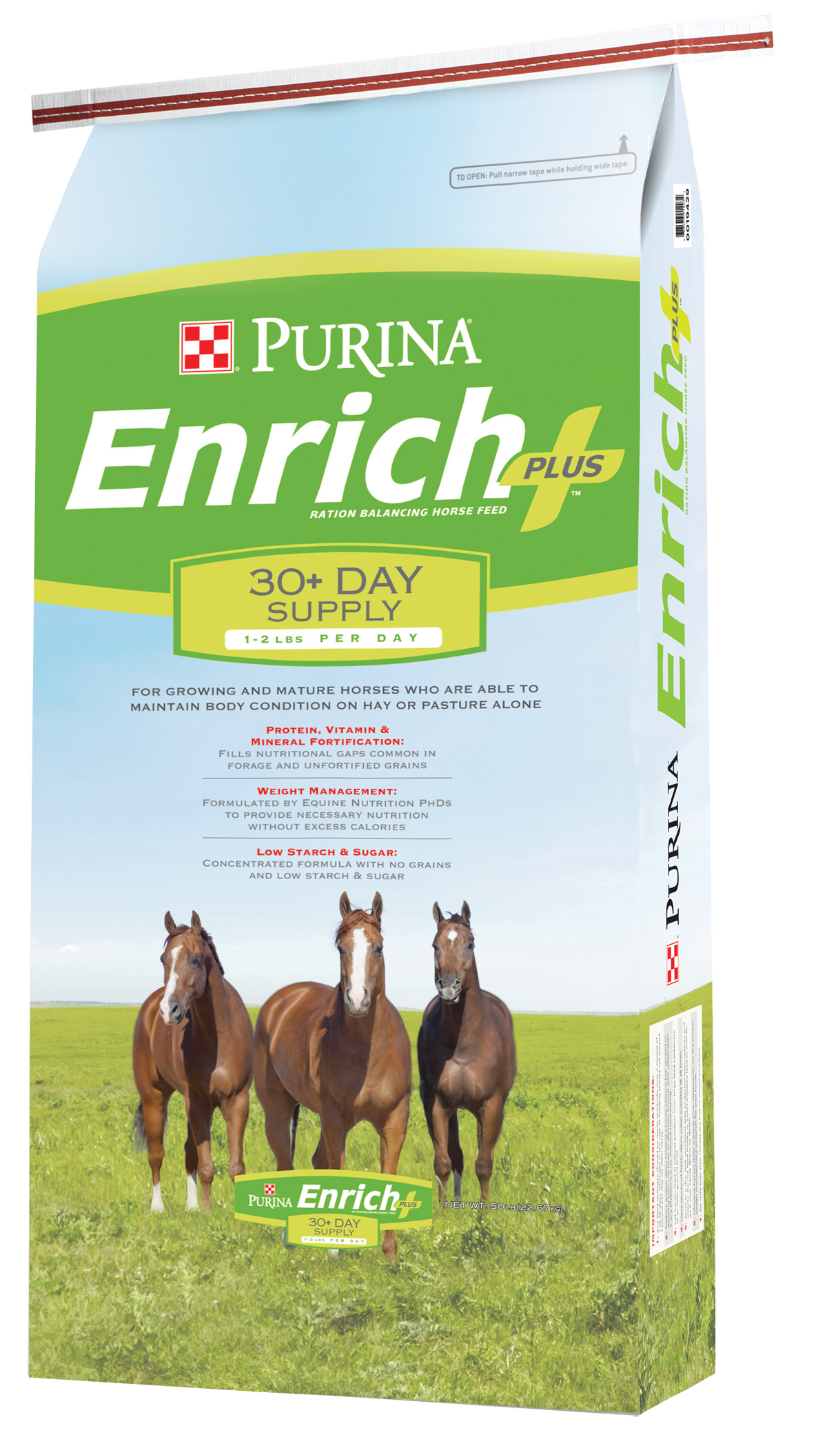 Purina Enrich Plus Ration Balancing Horse Feed, 50 lb.