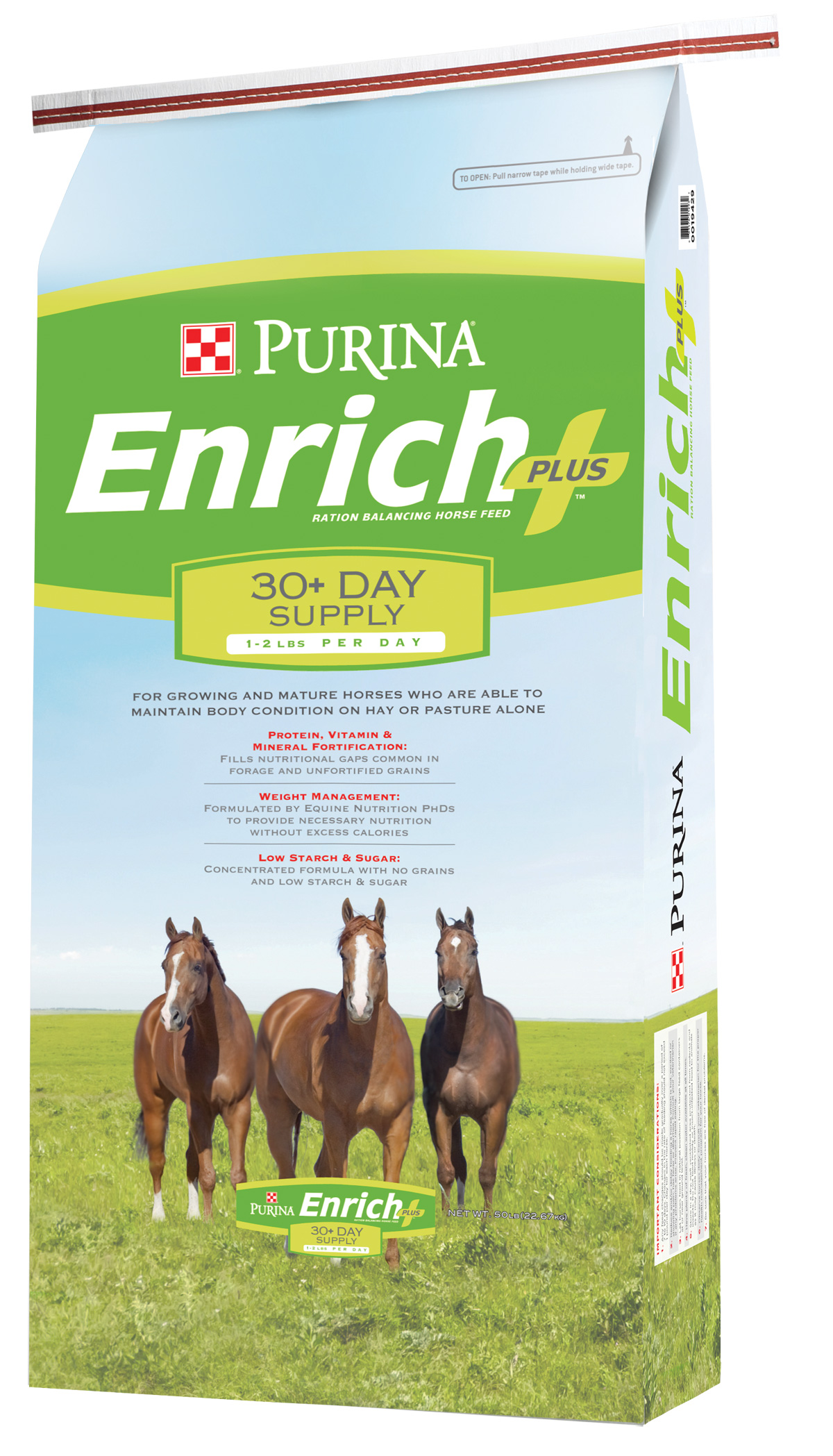 PURINA ENRICH PLUS RATION BALANCING HORSE FEED, 50 LB.