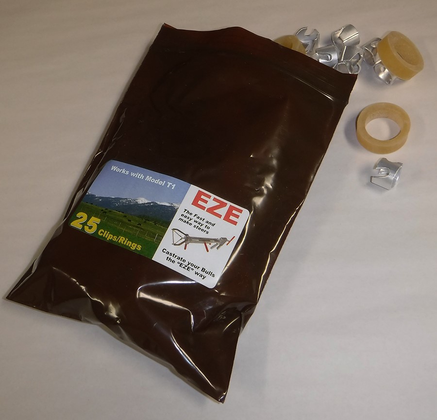 Eze Castrator Bands & Clips 25bg