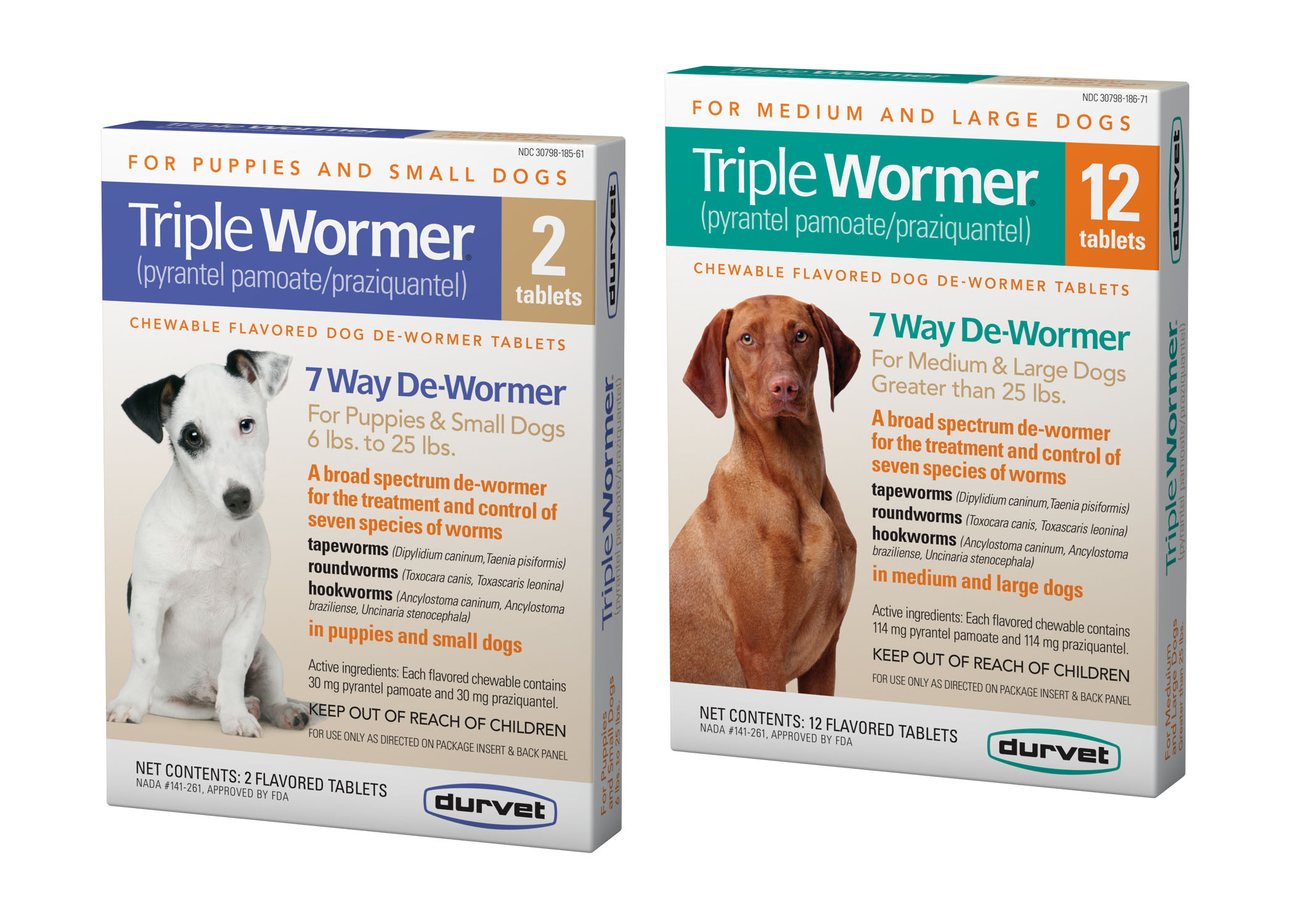Durvet Triple Wormer Chewable For Puppies and Small Dogs 2ct