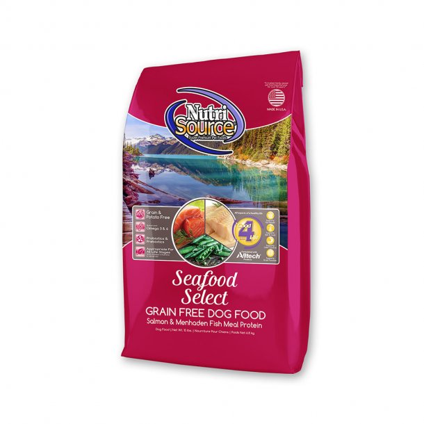 NUTRI SOURCE GRAIN FREE SEAFOOD SALMON SELECT 30 LB