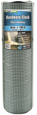 Hardware Cloth, Galvanized, 19 ga., 1/2" Mesh, 36" x 100'