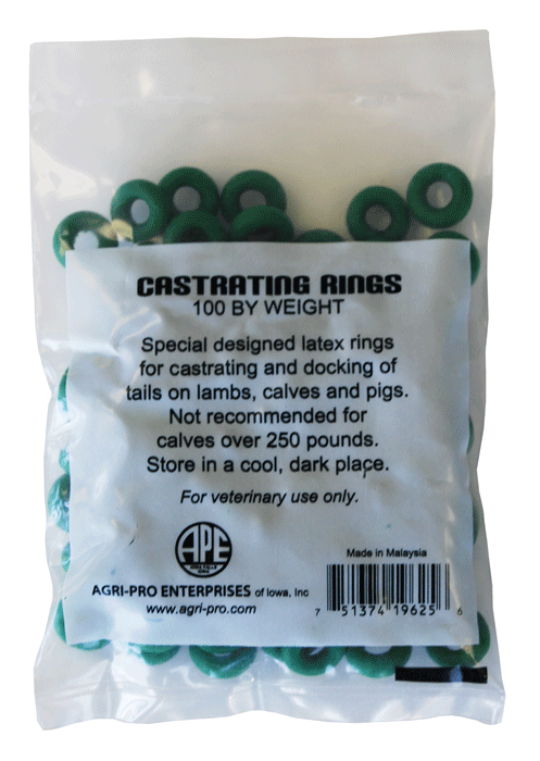 Castration Band Green 100 pk