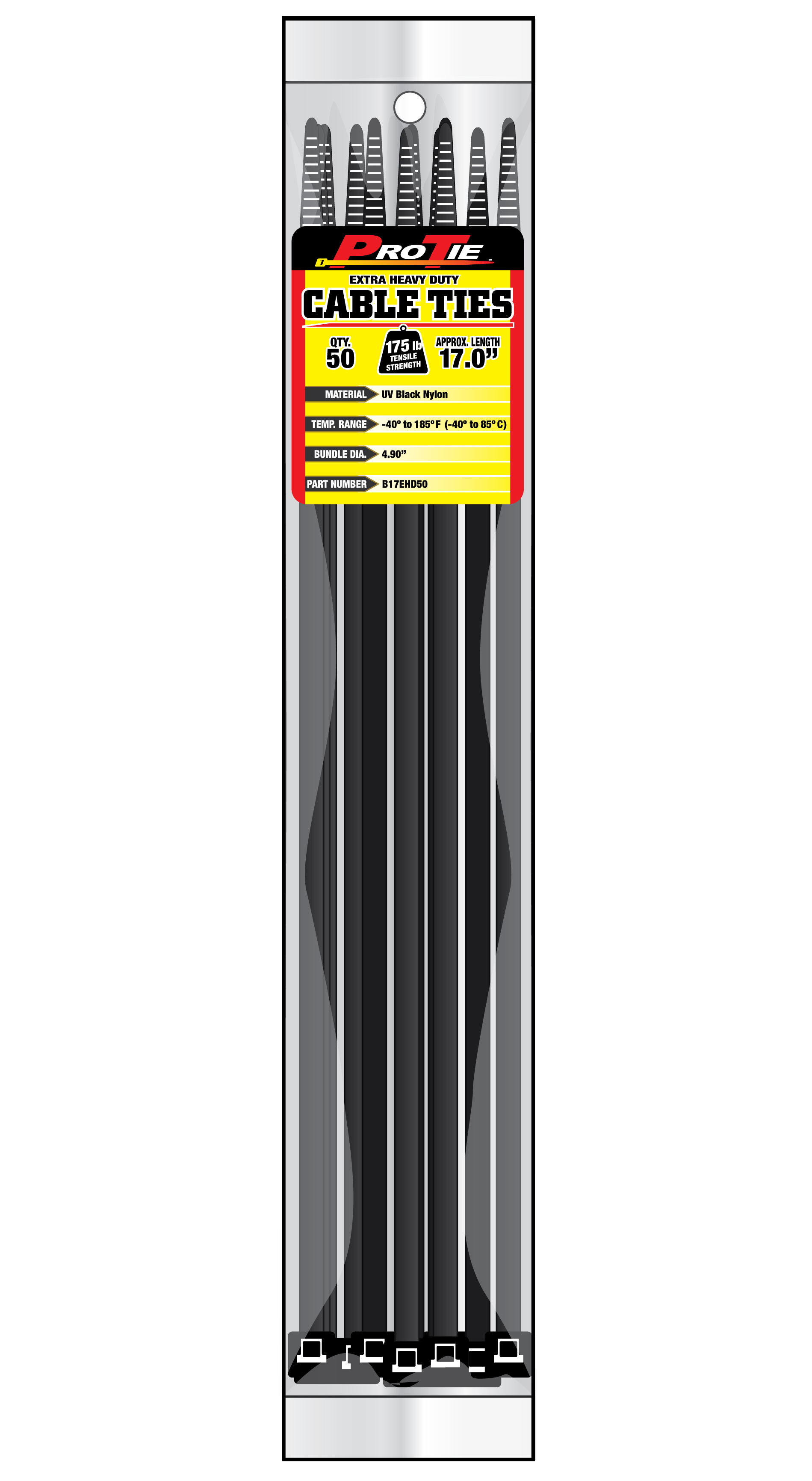 Cable Tie 50 Pack 17" Black 175#