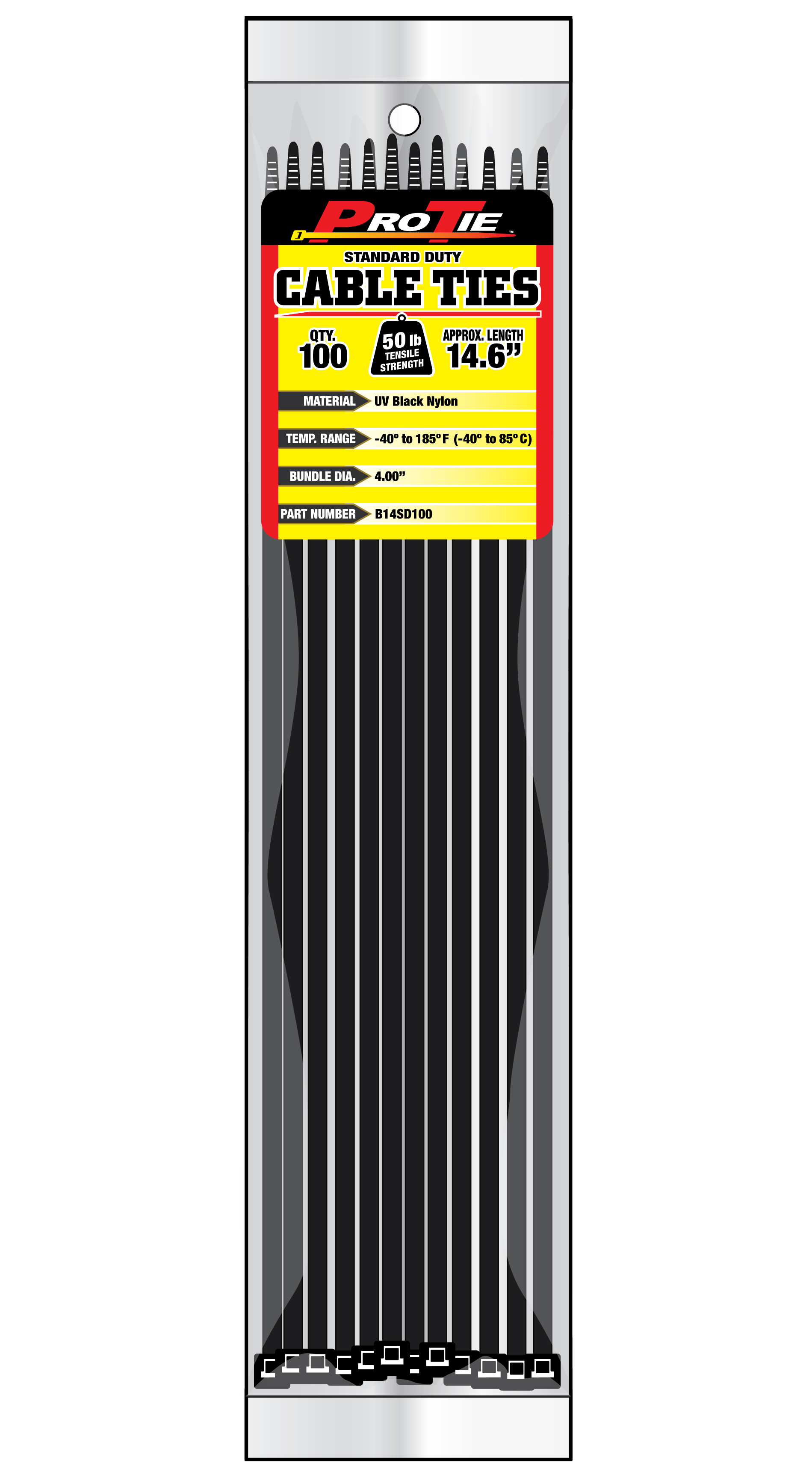 Zip Tie 100 Pack 14" UV Black